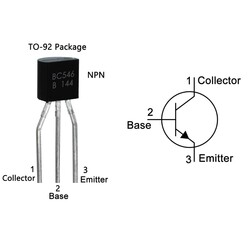 BC546 Transistör Bjt Npn TO-92 100mA, 65V - Thumbnail