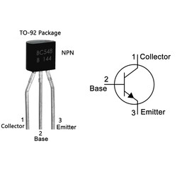 BC548 Transistör Bjt Npn TO-92 100mA, 30V - Thumbnail