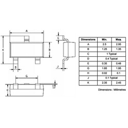 BC807 Transistor PNP SMD SOT-23 - Thumbnail