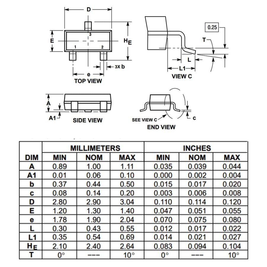 BC817-25-HT 0.5A 45V NPN Transistor SMD