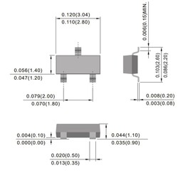 BC857B SOT23 SMD Transistor - Thumbnail