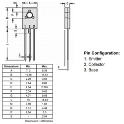 BD140 Transistor BJT PNP TO-126 - Thumbnail