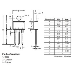 BD241 Transistör Bjt NPN TO-220 3A 45V - Thumbnail