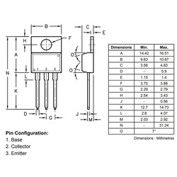 bdx33c Transistor bjt npn TO-220 - Thumbnail