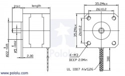 Nema 14 - 200 Adım Step Motor Bipolar - 35x36mm - 2.7V - Thumbnail