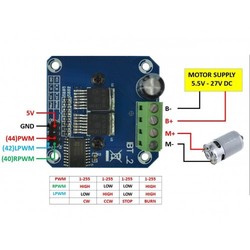 BTS7960B 40 Amper Motor Sürücü Modülü - Thumbnail