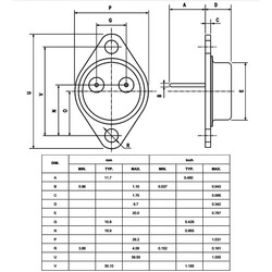 BUX98A Transistor NPN Power Transistor TO-3 - Thumbnail