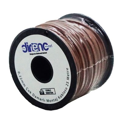 DirencNet - Çok Damarlı Montaj Kablosu 24AWG 25 Metre Kahverengi