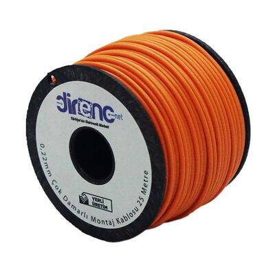 DirencNet - Çok Damarlı Montaj Kablosu 24AWG 25 Metre Turuncu