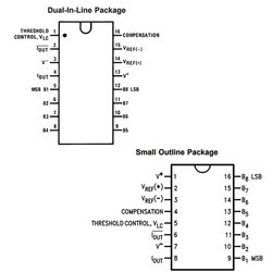 DAC0800 Digital to Analog Converter Integration DIP-16 - Thumbnail