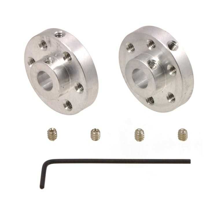  Dc Motor Üniversal Alüminyum Bağlantı Aparatı Kaplin - 6,35mm - M3 Delikli (2 Adet)