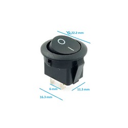 DC133 On/Off Switch 20mm Lightless Round - Thumbnail