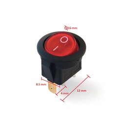 DC134D 3P On/Off Switch 220V 16mm Light Round - Thumbnail