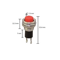 DC179 Red Push Buton - Thumbnail