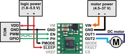 DRV8876 Tek Fırçalı DC Motor Sürücü - Thumbnail