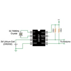 DS1307 1.5mA RTC Real Time Integration DIP-8 - Thumbnail