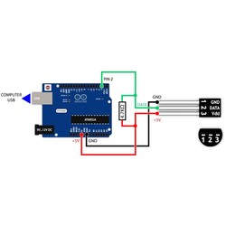 DS18S20 + 1mA Temperature Sensor TO92-3 - Thumbnail