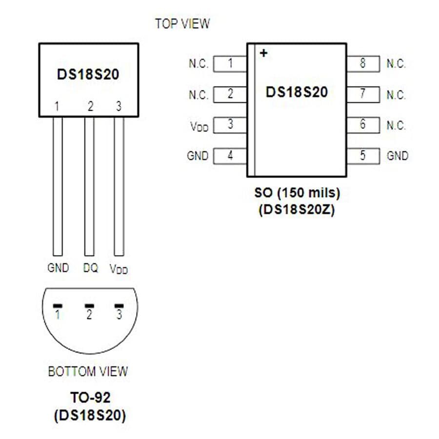 DS18S20+ Sıcaklık Sensörü To92-3