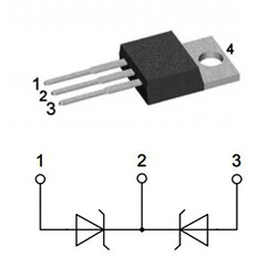 DSB60C60PB 2x30A 60V Schottky Diode TO220AB - Thumbnail