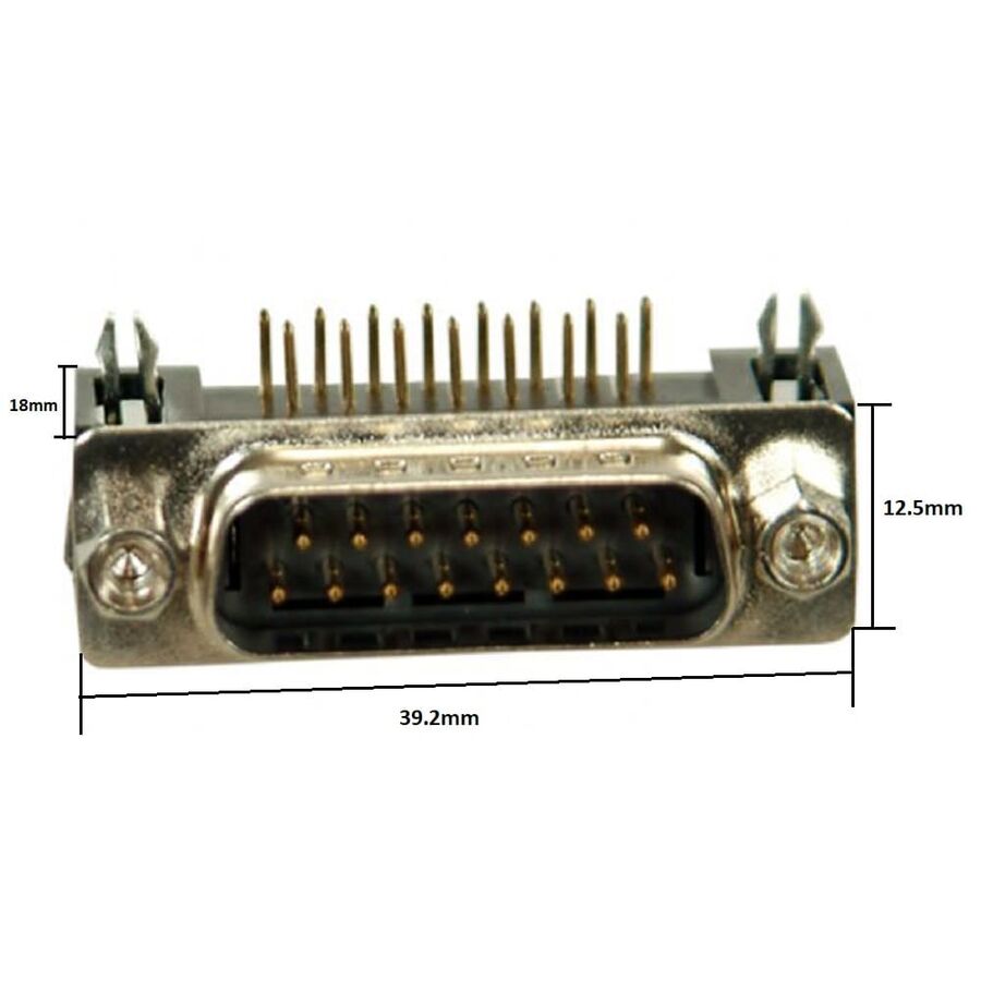 15 Pin Erkek D-Sub Konnektör - 90C / 90 Derece