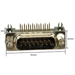 15 Pin Erkek D-Sub Konnektör - 90C / 90 Derece - Thumbnail