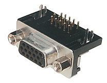 3 Sıra 15 Pin Dişi D-Sub Konnektör - 90C / 90 Derece