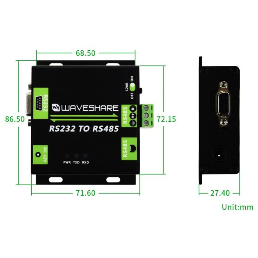 Endüstriyel Sınıf İzole RS232 to RS485 Dönüştürücü