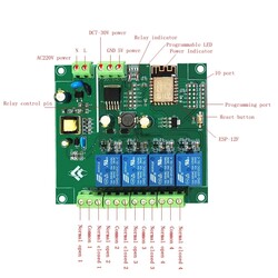 Esp-12F 4 Kanallı Röle Modülü 250V/DC30V - Thumbnail