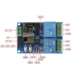 Esp8266 2 Kanal 5V Esp01 Wifi Röle Modülü - Thumbnail