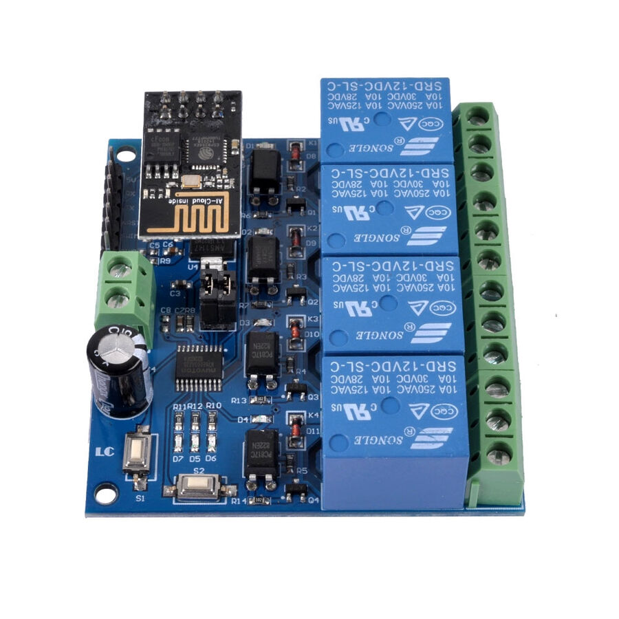 Esp8266 4 Kanal 12v Esp01 Wifi Röle Modülü