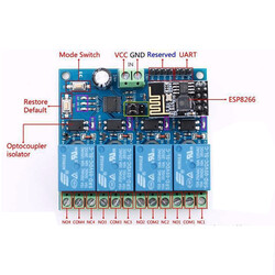 Esp8266 4 Kanal 5V Esp01 Wifi Röle Modülü - Thumbnail