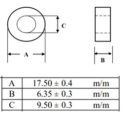 40R 100MHz Ferrit Toroid Ring Bobin 17.5X6.35mm - Thumbnail