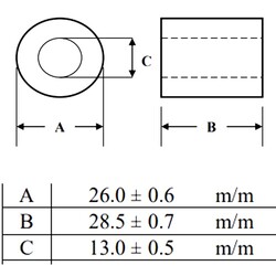 Ferrit Toroid Ring Bobin 175R 100MHz 26x28.5mm RH-26X28.5X13 - Thumbnail