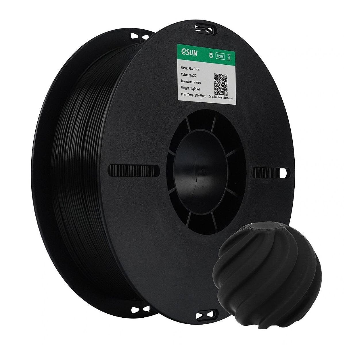 eSUN Filament PLA-Basic Siyah 1.75mm - 2