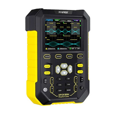 FNIRSI - FNIRSI DPOX180H 2x180mhz - 3DB 50000wfms/s Dijital Osiloskop + 20mhz Sinyal Jeneratörü - Sarı