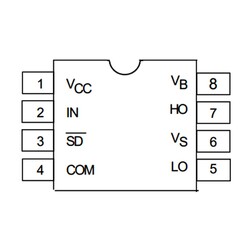 IR2104 210mA Mosfet Driver Integration DIP-8 - Thumbnail