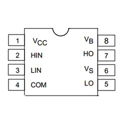 IR2106PBF 200mA Mosfet Driver Integration DIP-8 - Thumbnail