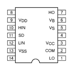 IR2113PBF 2.5A Mosfet Driver Integration DIP-14 - Thumbnail