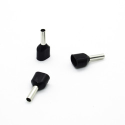 İzoleli Çift Girişli Kablo Yüksüğü 16 mm - Siyah - 50 Adet - Thumbnail