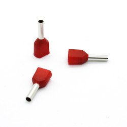 İzoleli Çift Girişli Kablo Yüksüğü 16 mm - Kırmızı - 50 Adet - Thumbnail