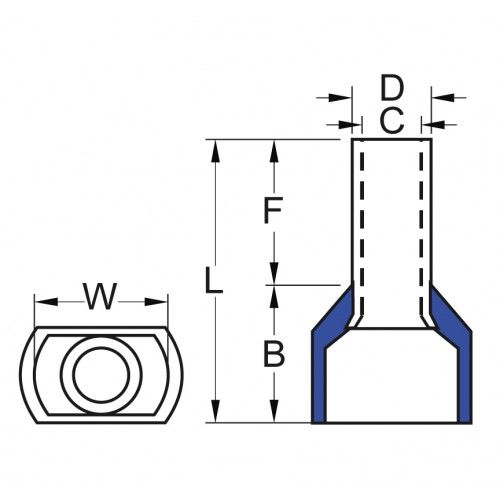 İzoleli Çift Girişli Kablo Yüksüğü 16 mm - Kırmızı - 50 Adet