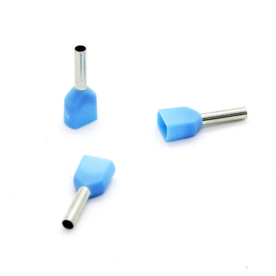 FLK - İzoleli Çift Girişli Kablo Yüksüğü 15 mm - Mavi - 50 Adet