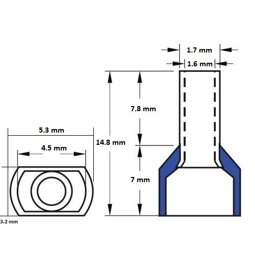 İzoleli Çift Girişli Kablo Yüksüğü 15 mm - Beyaz - 50 Adet