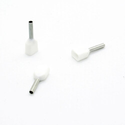 İzoleli Çift Girişli Kablo Yüksüğü 15 mm - Beyaz - 50 Adet - Thumbnail