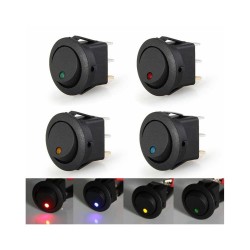 KM103 Rounded Red Ledli Rocker Switch