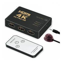 Kumandalı 3'li HDMI Çoklayıcı - Full HD 4K