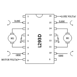 L293D Motor Sürücü Entegresi Dip-16 - Thumbnail