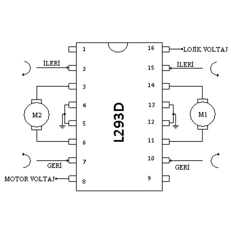 L293D Motor Sürücü Entegresi Dip-16 Uygun Fiyatıyla Satın Al - Direnc.net®