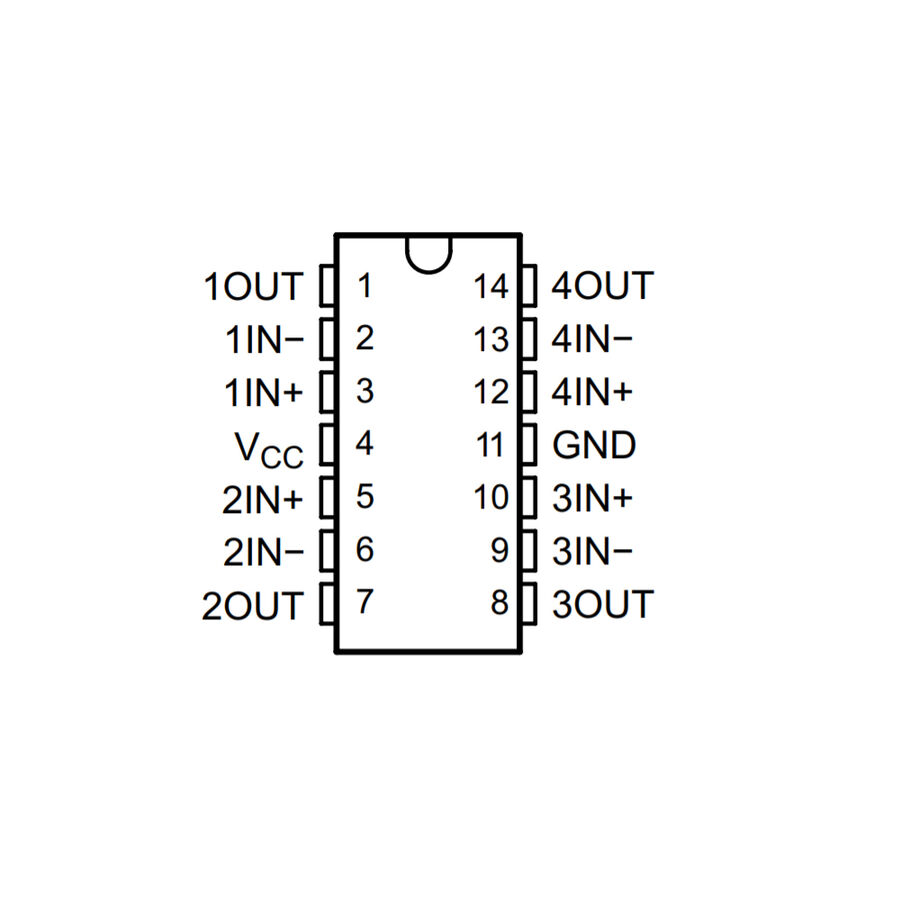 LM224 OpAmp Integrated SOIC-14 SMD