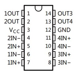LM239AN Diferansiyel Komparatör Entegresi PDIP-14 - Thumbnail